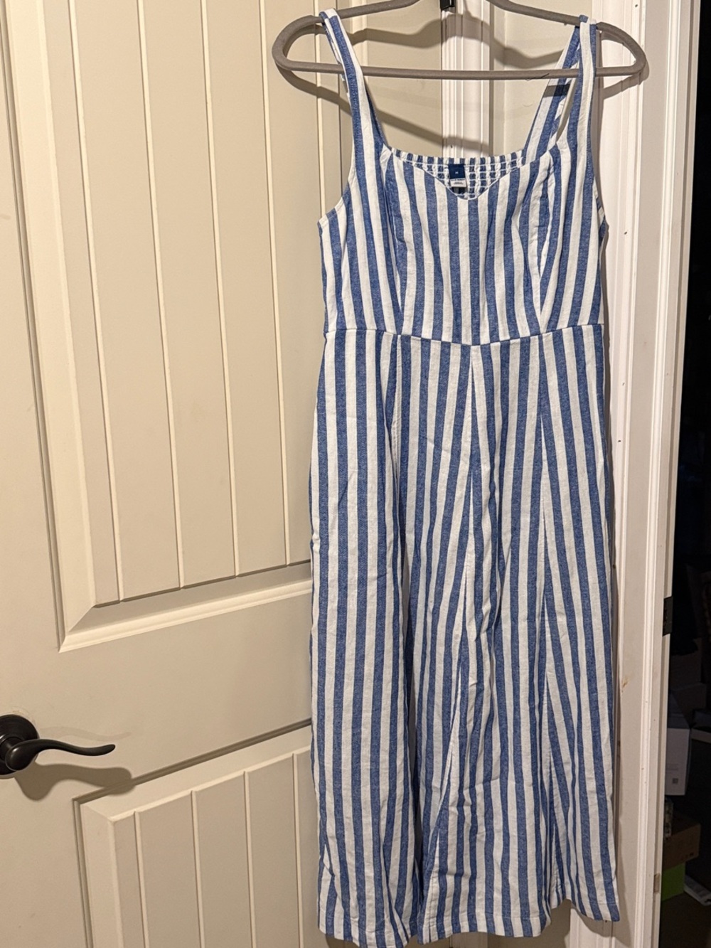 Old Navy Blue and White Striped Maxi Dress